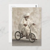 Indiase traditionele kleding rijden driewieler briefkaart (Voorkant / Achterkant)