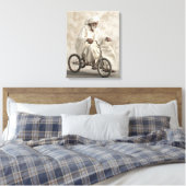 Indiase traditionele kleding rijden driewieler canvas afdruk (Insitu (Slaapkamer))