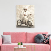 Indiase traditionele kleding rijden driewieler canvas afdruk (Insitu (Woonkamer))