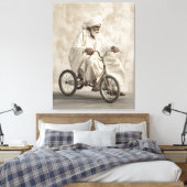 Indiase traditionele kleding rijden driewieler canvas afdruk (Insitu (Slaapkamer))