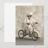 Indiase traditionele kleding rijden  driewieler kaart (Voorkant / Achterkant)