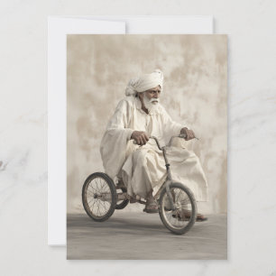 Indiase traditionele kleding rijden driewieler kaart
