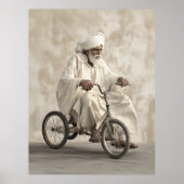Indiase traditionele kleding rijden  driewieler poster (Voorkant)