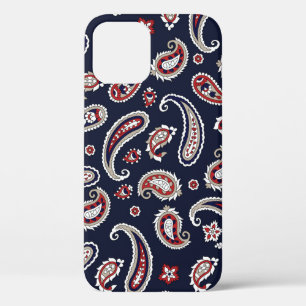 Indiase traditionele paisley-patroon op marineblau Case-Mate iPhone case