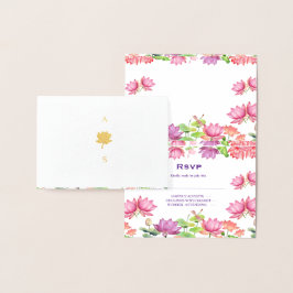 Indiase traditionele trouwkaart met lotus bloem RS Folie Kaarten