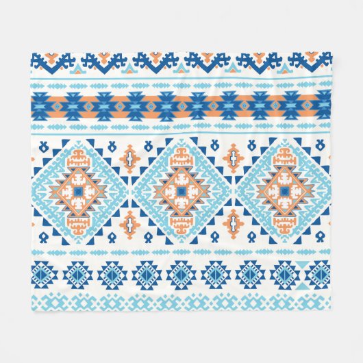 Indiase tribal tapijt Ornament Patroon Fleece Deken (Voorkant (Horizontaal))