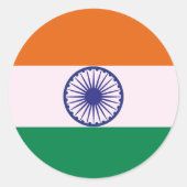 Indiase Tricolor Tiranga Ronde Sticker (Voorkant)