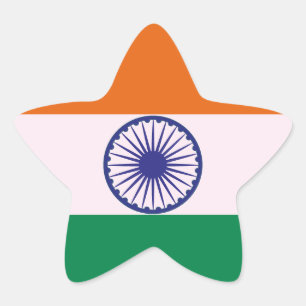 Indiase Tricolor Tiranga Ster Sticker