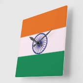 Indiase Tricolor Tiranga Vierkante Klok (Hoek)