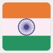 Indiase Tricolor Tiranga Vierkante Sticker (Voorkant)