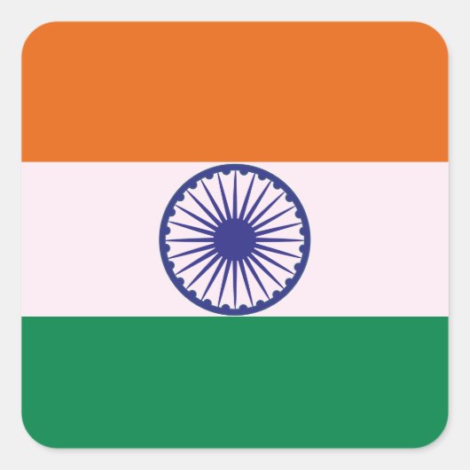 Indiase Tricolor Tiranga Vierkante Sticker (Voorkant)