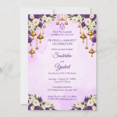 Indiase trouw Mehndi paarse malle bruidspaar  Kaart (Achterkant)