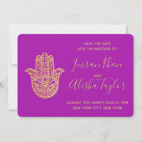 Indiase Trouwdag Bewaar de datum Goud hamsa Henna