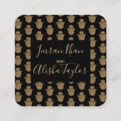 Indiase Trouwdag Goud hamsa Henna Aankondiging (Voorkant)