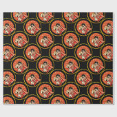 Indiase Trouwdag Schattige Bruid Bruidegom Cartoon Cadeaupapier (Vlak)