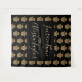 Indiase trouwdatum save Gold hamsa Henna Wandkleed (Voorkant (horizontaal))