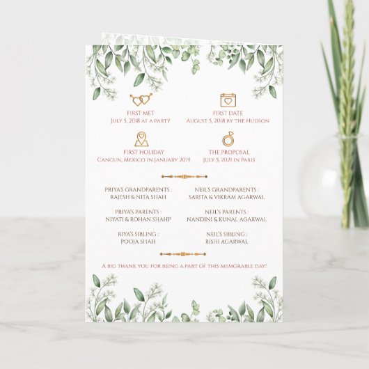 Indiase Trouwgids als Gujarati Trouwprogramma Programma (Achterkant)