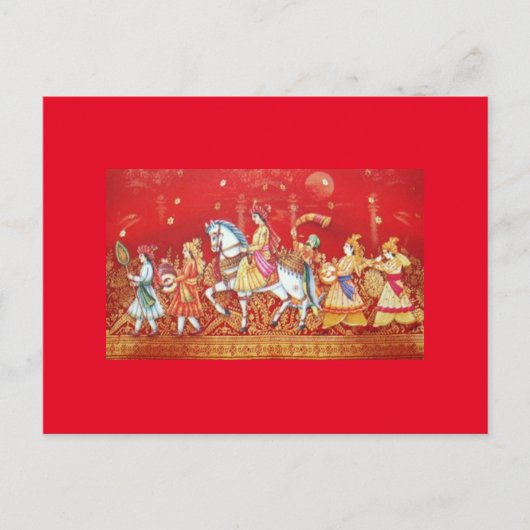 Indiase trouwkaart briefkaart (Voorkant)