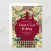 Indiase trouwkaart Digitale Hindoe uitnodigingen (Voorkant / Achterkant)