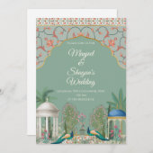 Indiase trouwkaart Hindoe bruiloft uitnodiging (Voorkant / Achterkant)