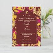 Indiase Trouwkaart Modern Levendig Save The Date (Staand voorkant)