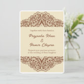 Indiase trouwuitnodigingen henna kaart (Staand voorkant)