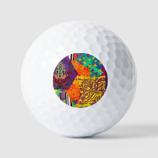Indiase Turkse feestelijke patchwork Mandala Golfballen (Voorkant)
