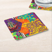 Indiase Turkse feestelijke patchwork Mandala Kartonnen Onderzetters (Schuin)