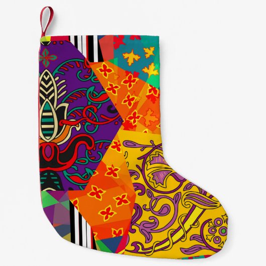Indiase Turkse feestelijke patchwork Mandala Kleine Kerstsok (Voorkant)