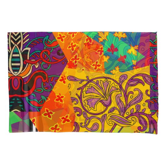 Indiase Turkse feestelijke patchwork Mandala Kussensloop (Voorkant)