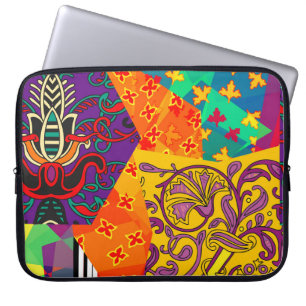 Indiase Turkse feestelijke patchwork Mandala Laptop Sleeve