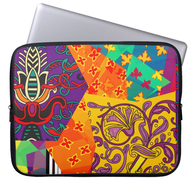 Indiase Turkse feestelijke patchwork Mandala Laptop Sleeve (Voorkant)