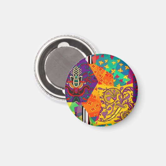 Indiase Turkse feestelijke patchwork Mandala Magneet (Voorkant / Achterkant)