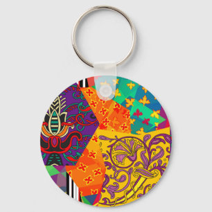 Indiase Turkse feestelijke patchwork Mandala Sleutelhanger