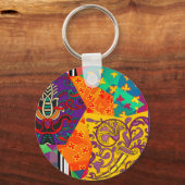 Indiase Turkse feestelijke patchwork Mandala Sleutelhanger (Voorkant)