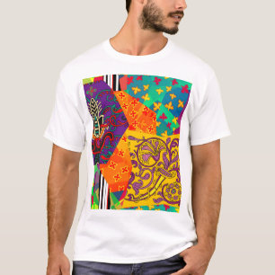 Indiase Turkse feestelijke patchwork Mandala T-shirt