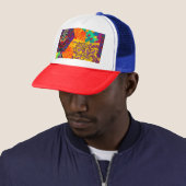 Indiase Turkse feestelijke patchwork Mandala Trucker Pet (In situ)