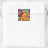 Indiase Turkse feestelijke patchwork Mandala Vierkante Sticker (Tas)
