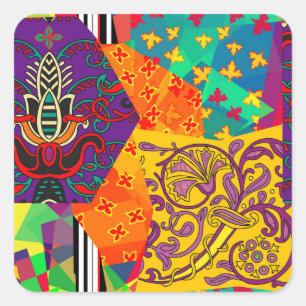 Indiase Turkse feestelijke patchwork Mandala Vierkante Sticker