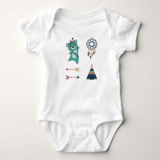 Indiase Turquoise Beer Sticker Tipi Romper (Voorkant)
