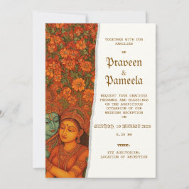 Indiase uitnodiging met Radhakrishna muurschilderi