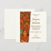 Indiase uitnodiging met Radhakrishna muurschilderi (Voorkant / Achterkant)