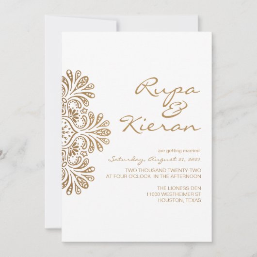 Indiase uitnodiging | Paisley (Voorkant)