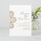 Indiase uitnodiging | Paisley (Staand voorkant)