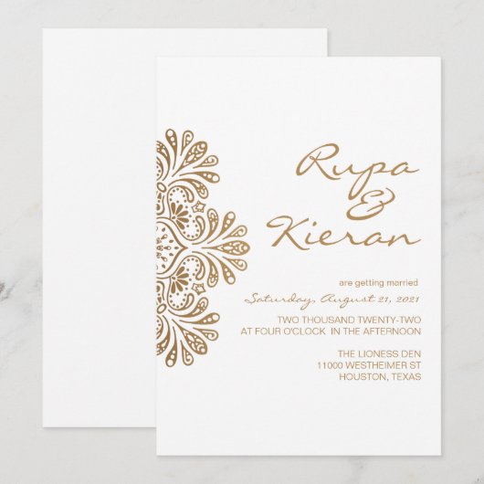 Indiase uitnodiging | Paisley (Voorkant / Achterkant)