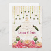 Indiase uitnodigingen & Hindoe bruiloft uitnodigin (Voorkant / Achterkant)