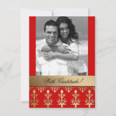 Indiase uitnodigingsfoto kaart Damaskus rood goud (Achterkant)