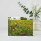 Indiase verfkwast en Bluebonnets, Ennis, TX Briefkaart (Staand voorkant)