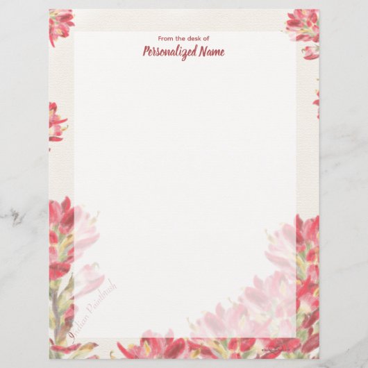 Indiase verfkwast gedempt ongevoerde papieren vel (Voorkant)