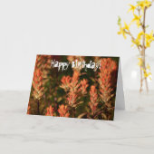Indiase verfkwast; Happy Birthday Kaart (Gele Bloem)